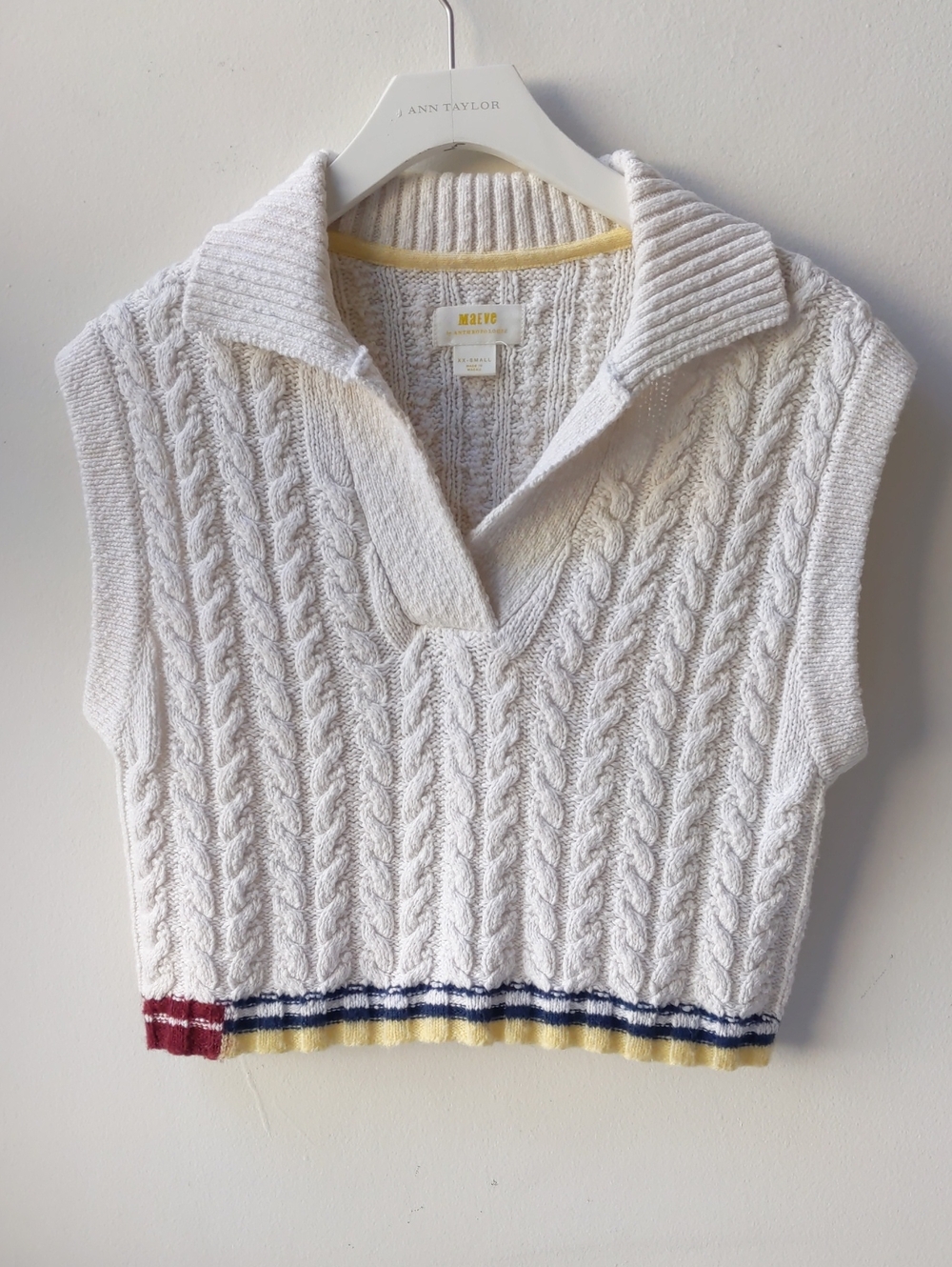 Maeve Sleeveless Crop Polo Sweater Women's XXS